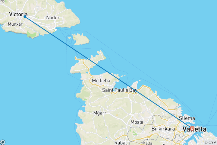 Map of Highlights of Malta & Gozo