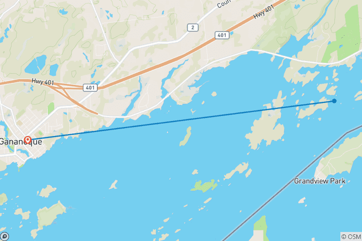 Carte du circuit Escapade aérienne et gastronomique à Gananoque