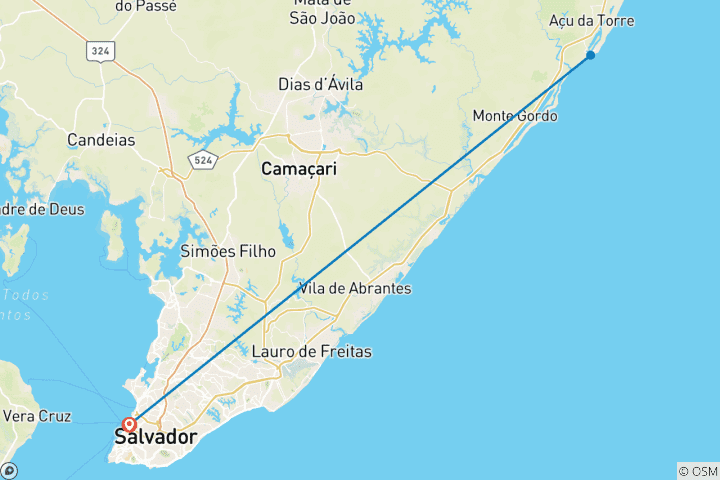 Carte du circuit Salvador, Bahia & Beach (supérieur) - 6 jours