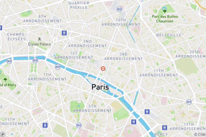 Carte du circuit 4 jours à Paris, France avec location de voiture