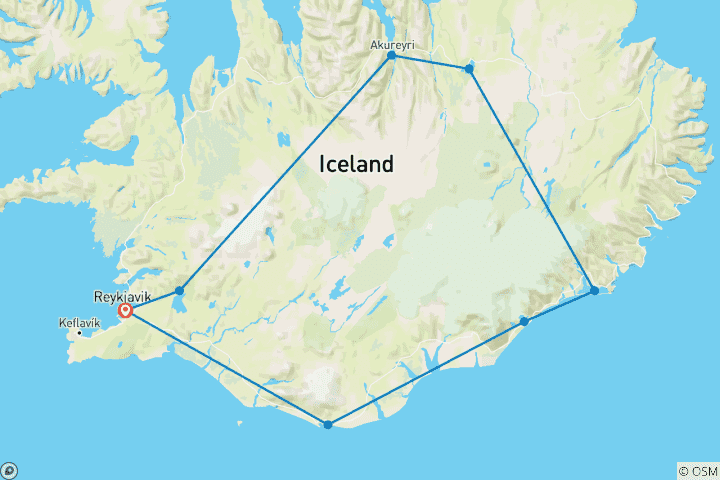 Carte du circuit Meilleure offre islandaise 2025