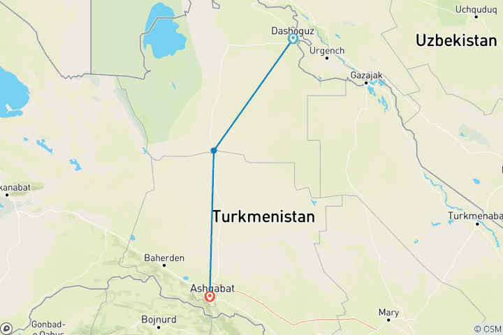 Map of Turkmenistan Group Trip