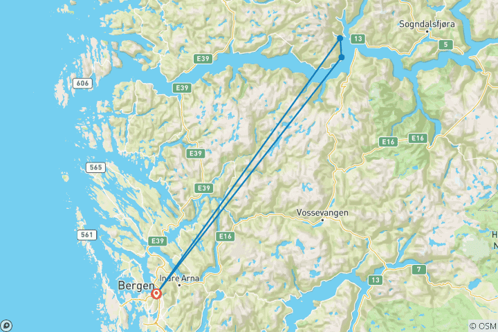 Carte du circuit Magie des fjords et des hôtels historiques