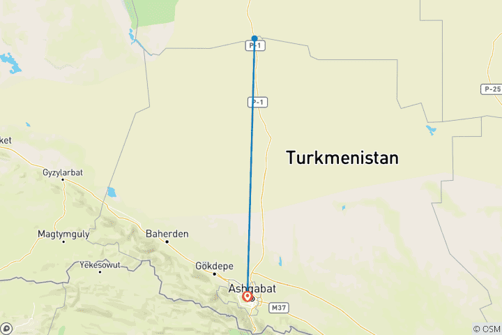 Map of Turkmenistan Group Trip