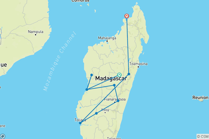 Karte von Gruppenreisen | 17 Tage Madagaskar im Detail