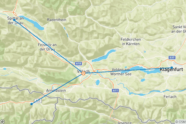 Karte von Alpe-Adria Sternfahrt