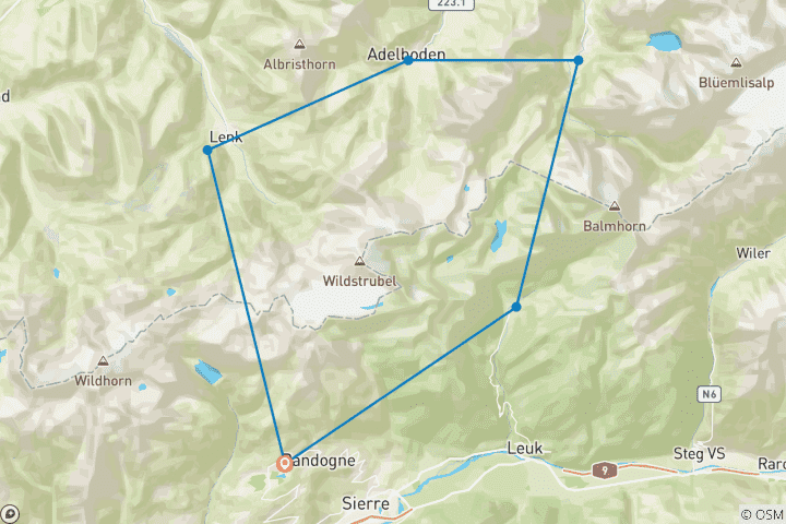 Map of Wildstrubel Round Tour with luggage transfer