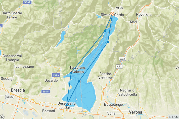 Carte du circuit Autour du lac de Garde