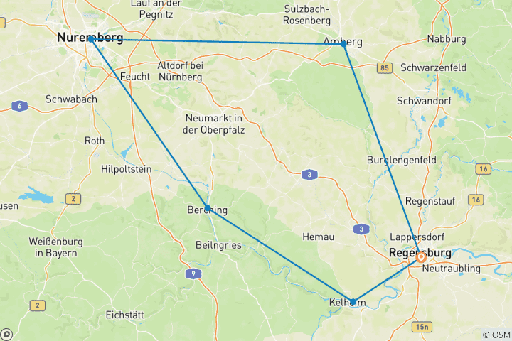 Karte von 5 - Flüsse - Radweg ohne Gepäcktransfer