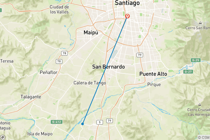Map of Maipo Valley Vineyards in Chile, A Great Wines Experience in 4 Days