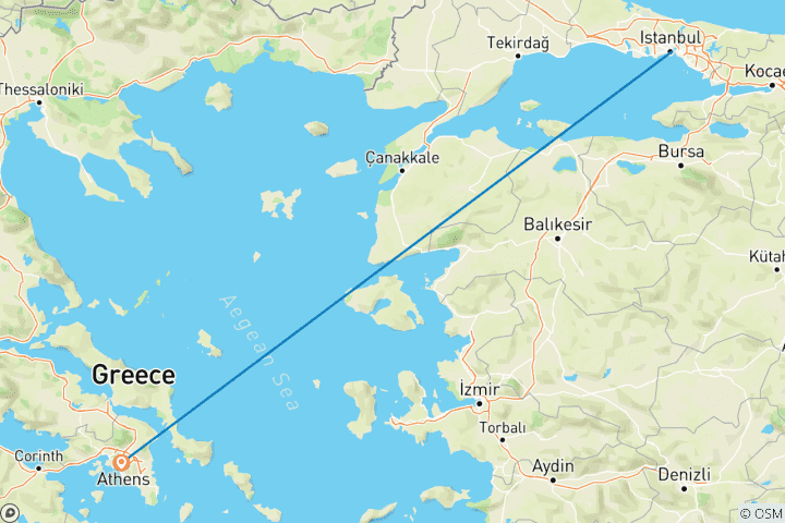 Map of Istanbul & Athens Uncovered - 7 days
