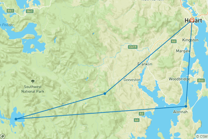 Map of Walk Bruny Island & Tasmania's South Coast