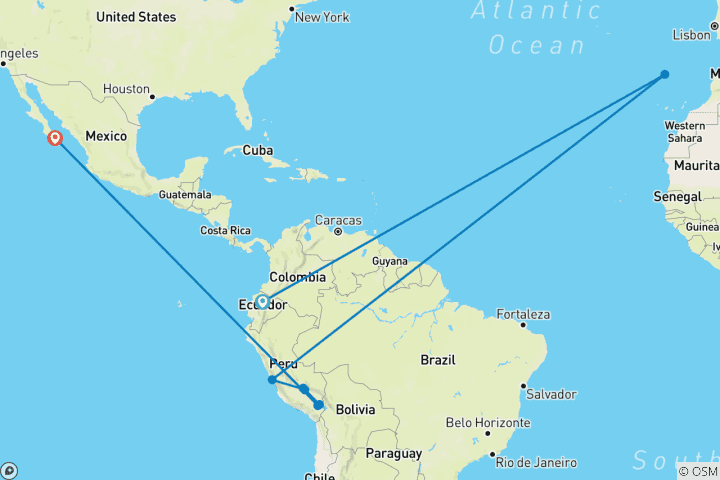 Carte du circuit Croisière aux Galápagos et Terre des Incas au Pérou (Grand Daphne)