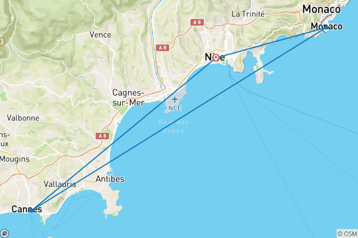 Map of 6 Day Nice and Monaco