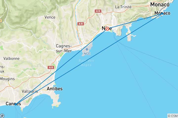 Carte du circuit 6 jours Nice et Monaco