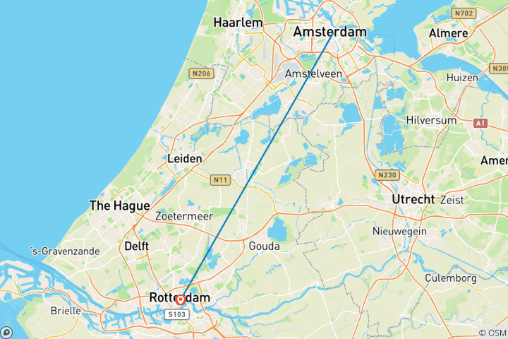 Mapa de 5 días en Ámsterdam con Róterdam y Giethoorn