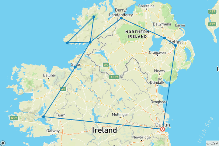 Kaart van Exclusief Noord-Ierland