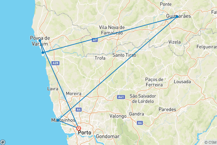 Mapa de Oporto: Ciudad, patrimonio y Naturaleza