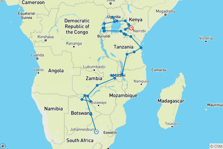 Mapa de El vuelo de los flamencos