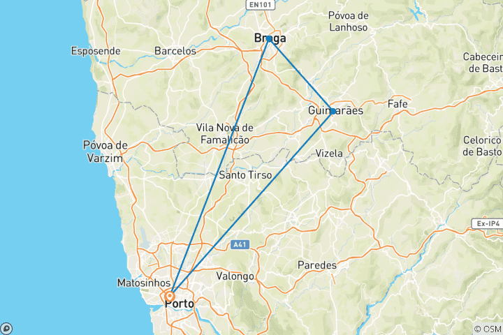 Carte du circuit Les points forts du Portugal - 5 jours