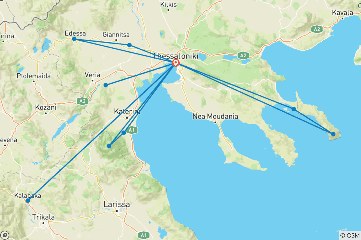 Map of Schätze Nordgriechenlands - Gesamtprogramm 8 Tage/ 7 Nächte