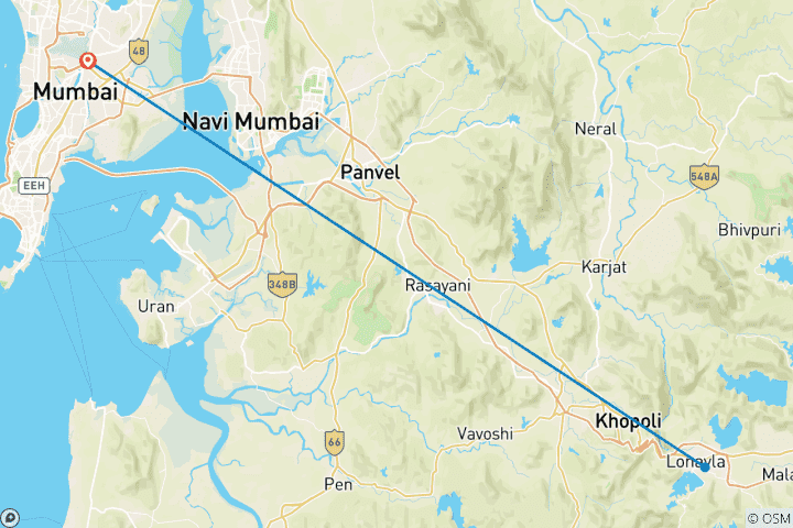 Karte von Die ultimative Natur- und Stadttour - Mumbai und Lonavala