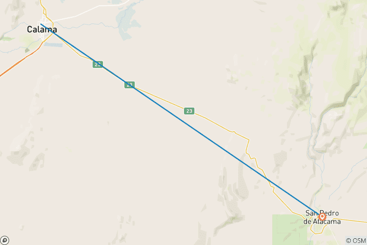 Mapa de Escapada de 6 días al Desierto de San Pedro de Atacama: Estancia de 4 estrellas con aventuras semiprivadas