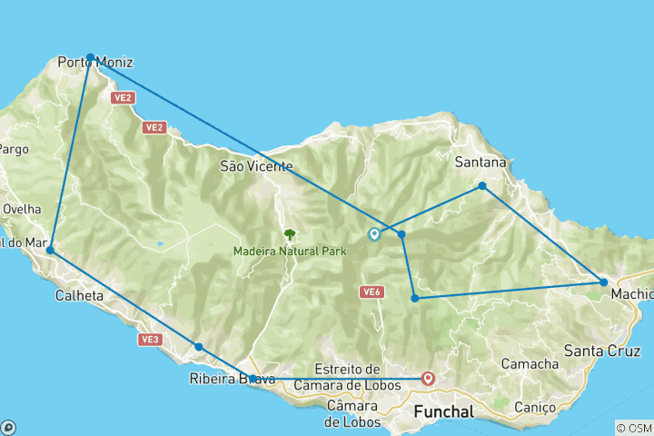 Map of Madeira in 8 Days: Scenic Road Trip