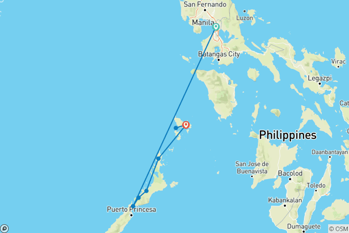 Kaart van Perfect Palawan & Coron - 14 dagen