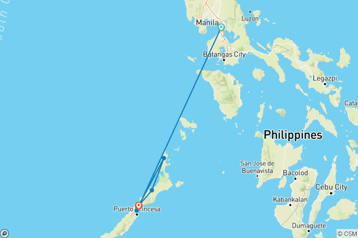 Map of Perfect Palawan - 10 days