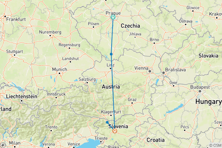Map of Central Europe Experience Golf Festival 2025 14 Days /13 Nights