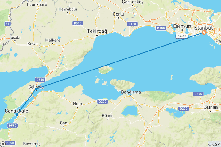 Carte du circuit Journée de l'ANZAC - Tournée des soldats