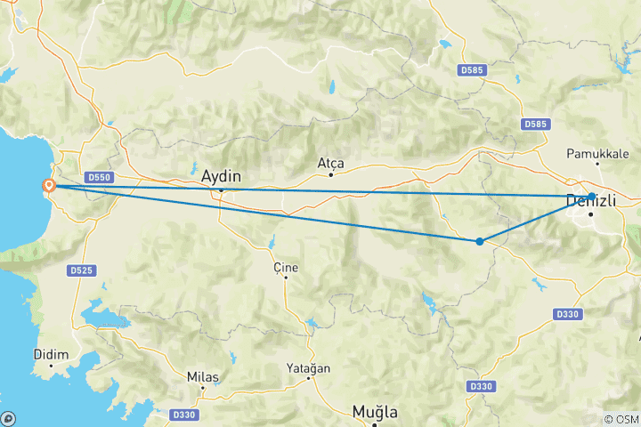 Carte du circuit Circuit en groupe à Laodicée et Aphrodisias