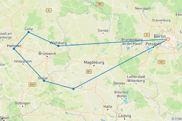 Carte du circuit Allemagne du Nord