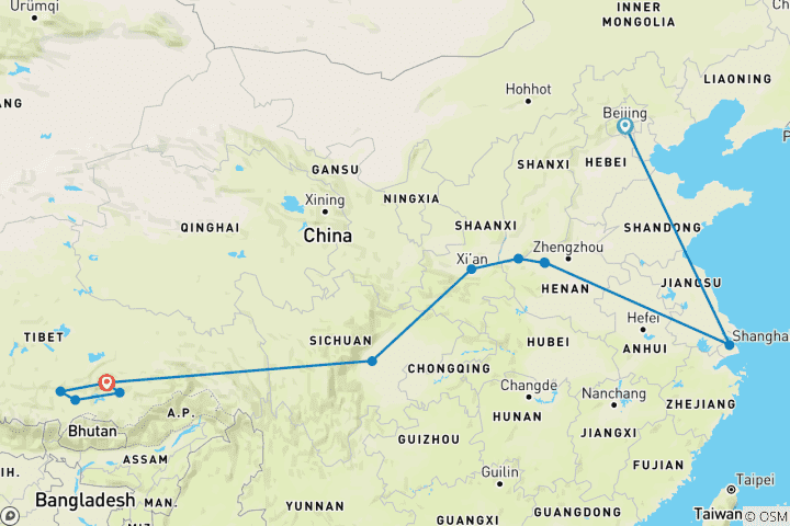 Map of Traditional China & Mysteries of Tibet