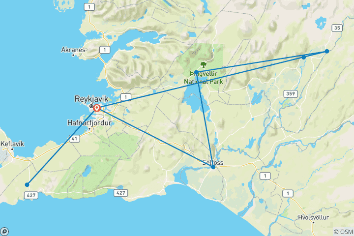 Kaart van Nieuwjaarsrondleiding - Aftellen in het Land van Vuur