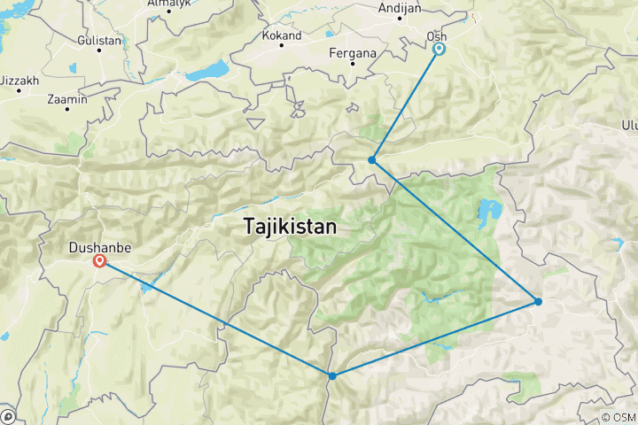 Kaart van Pamir Snelweg