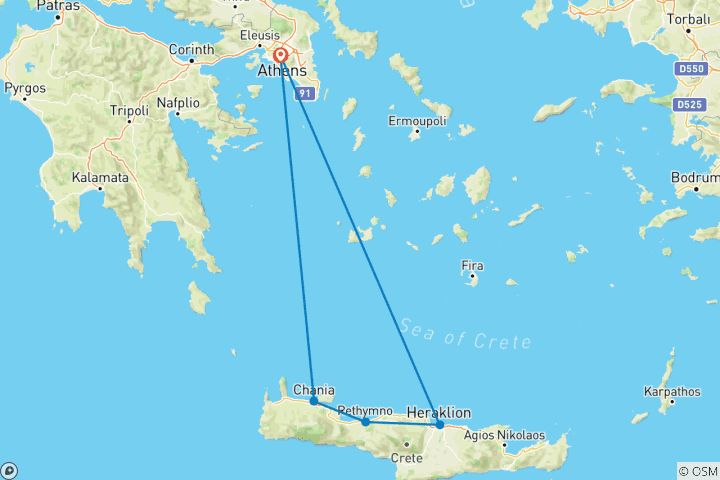 Map of Charming Crete (All Inclusive & Guided In-Depth Tour)