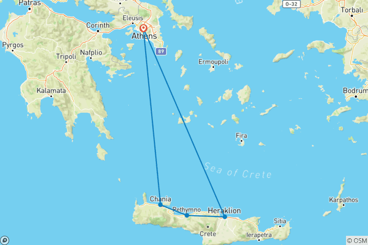 Carte du circuit Charmante Crète - Circuit guidé semi-privé de 8 jours