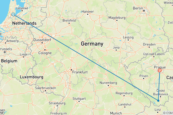 Carte du circuit Splendeurs de l'Europe et Prague (3 destinations)