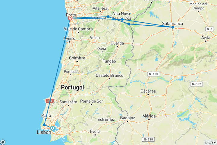 Map of Lisbon & Secrets of the Douro (including Sintra)