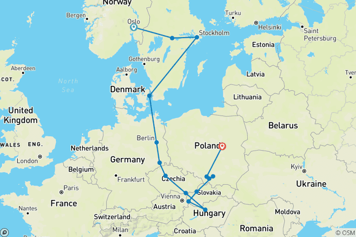 Map of Scandinavian and Eastern Europe