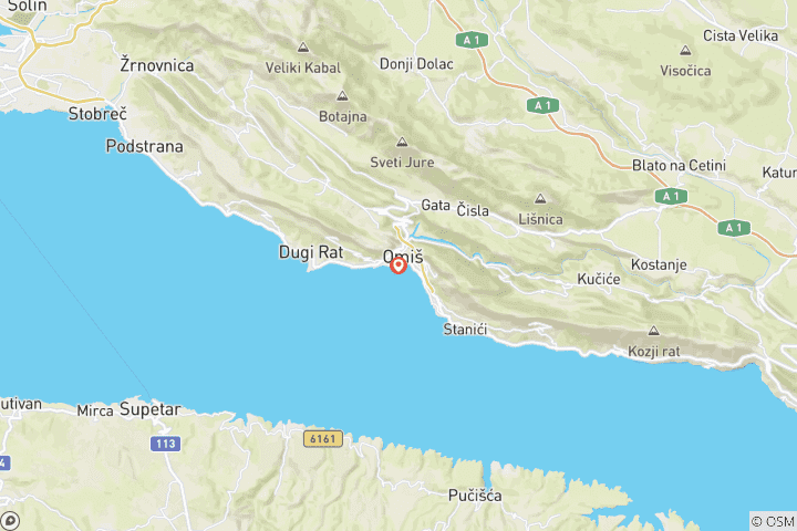 Carte du circuit Aventure sur la côte dalmate : 7 jours de sensations fortes en Croatie