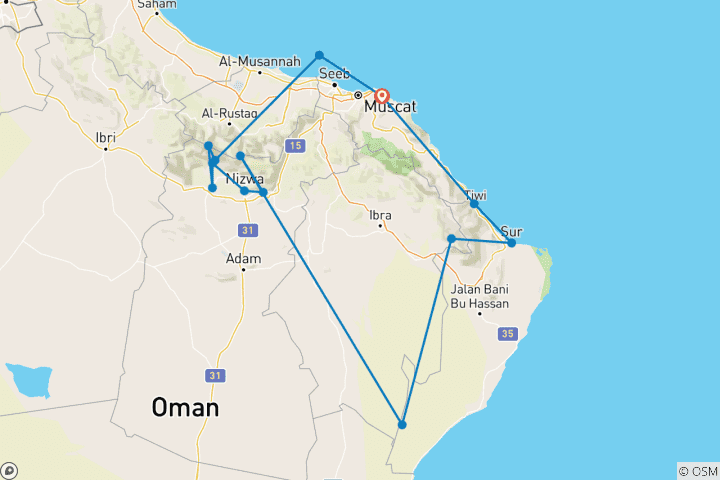 Karte von Schätze des Oman: Kultur & Küste