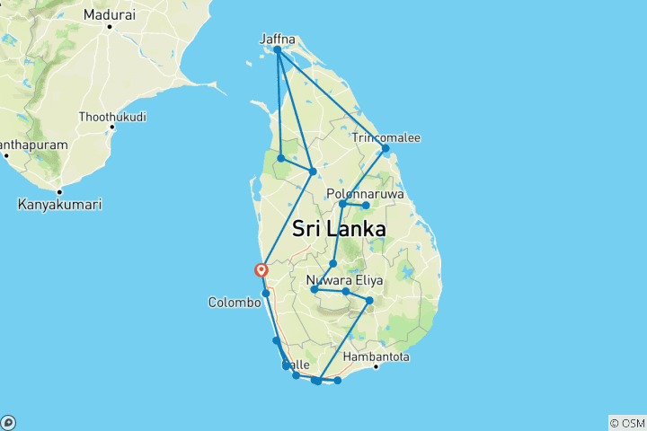 Karte von All-in-One Sri Lanka Expedition