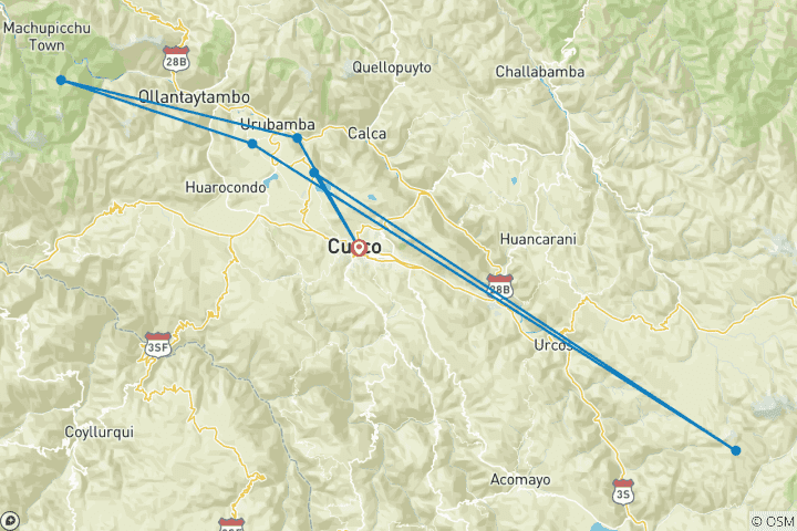 Map of 8-Day Private Peru Experience: Nature, Adventure & Cultural Tour