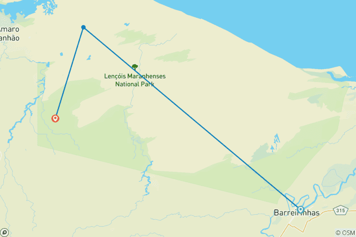 Carte du circuit Randonnée de 3 jours Lençois Maranhenses