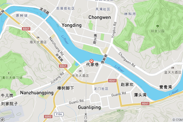 Carte du circuit Excursion d'une journée en mini groupe à Zhangjiajie : Pont de verre et Montagne Tianmen