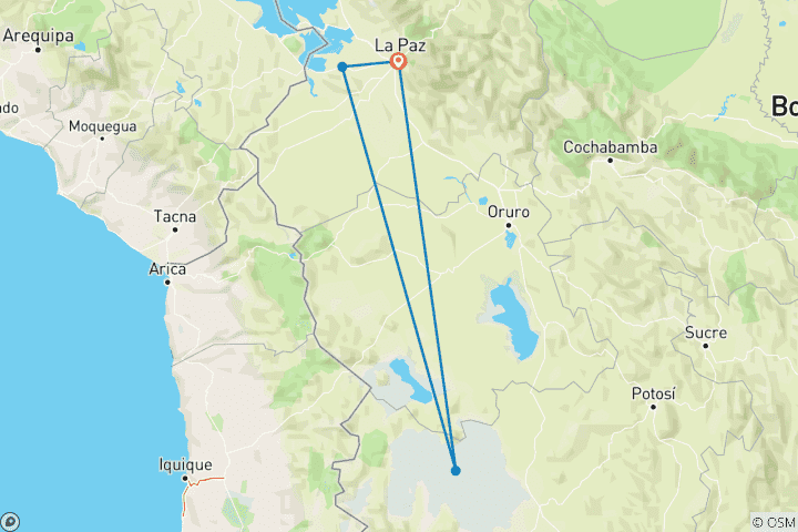 Kaart van Bolivia Klassiek
