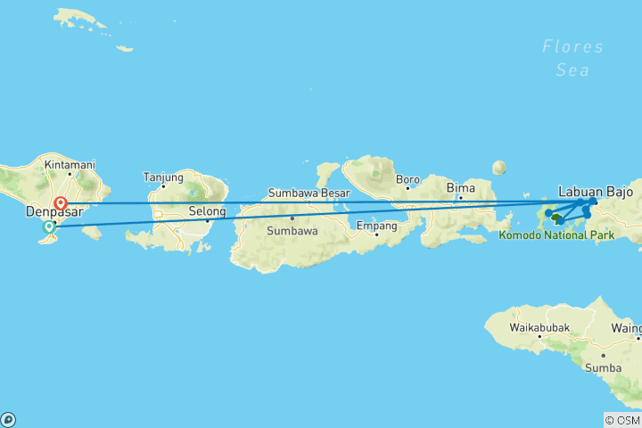 Mapa de Bali Clásico e Isla de Komodo
